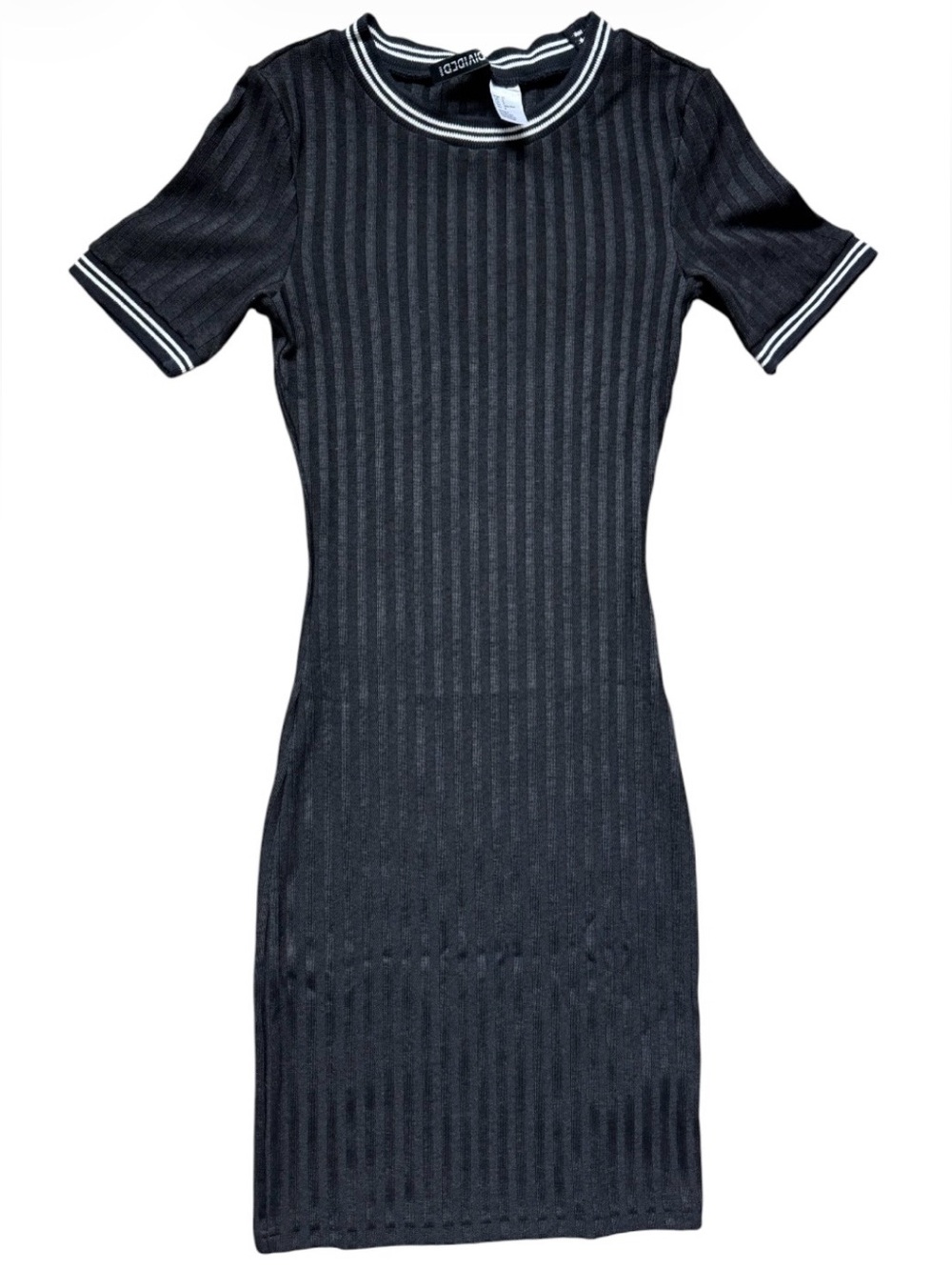 H&M Black Ribbed Bodycon Dress